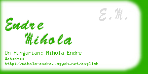 endre mihola business card